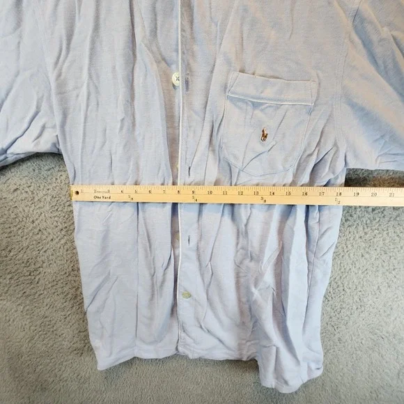 Polo Ralph Lauren Shirt Mens XL Light Blue Cotton Pockets‎ Long Sleeve Button Up - Picture 4 of 11